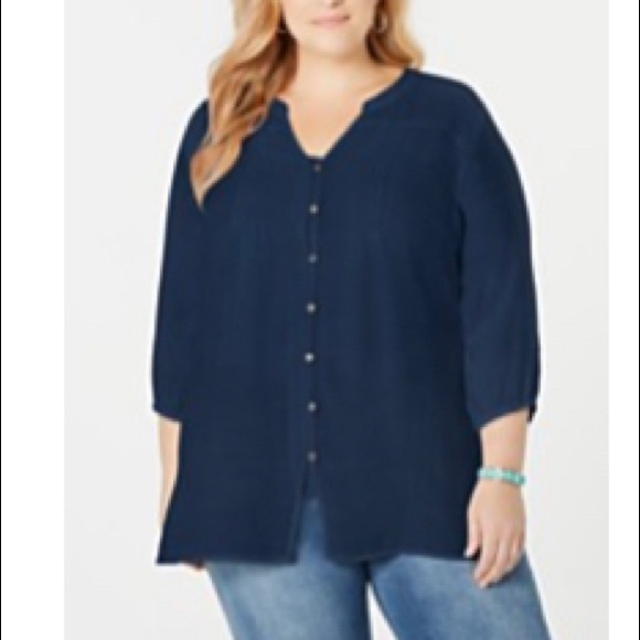 Plus Size NY Collection Woman Blouse - Picture 3 of 3